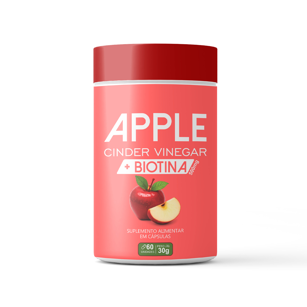 DNA Suplementos Apple Cider Vinegar + Biotina | Vinagre de Maçã + Biotina – 60 cápsulas