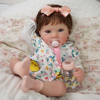 Brastoy Bebê Reborn Silicone Realista 48cm Menina Banho Ohlo Azul em Oferta na Shopee