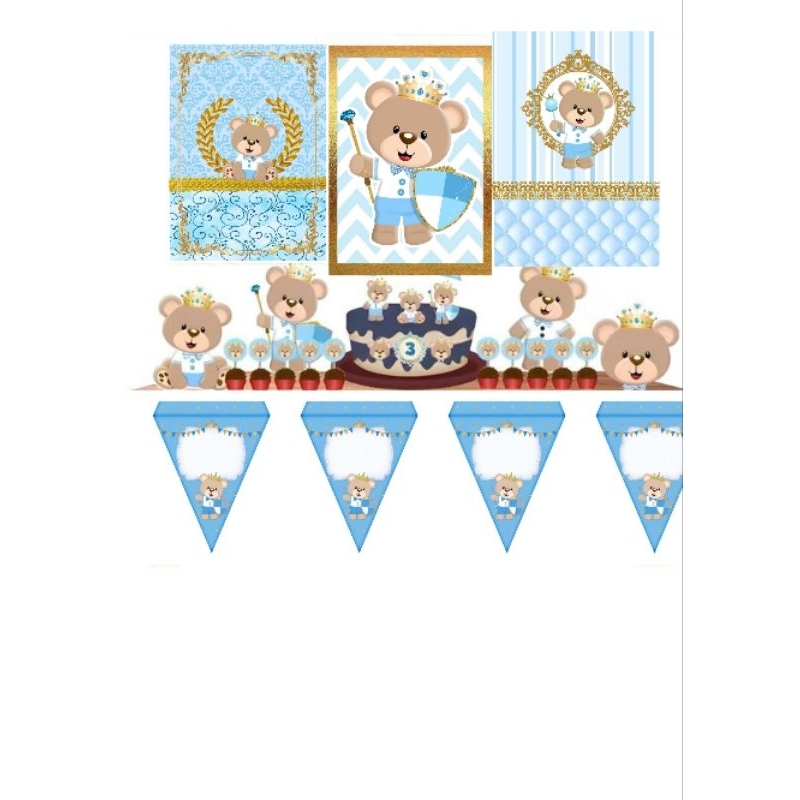 kit festa personalizado só um bolinho em casa ursinho príncipe/urso/aniversário/mesversario/chá de bebê