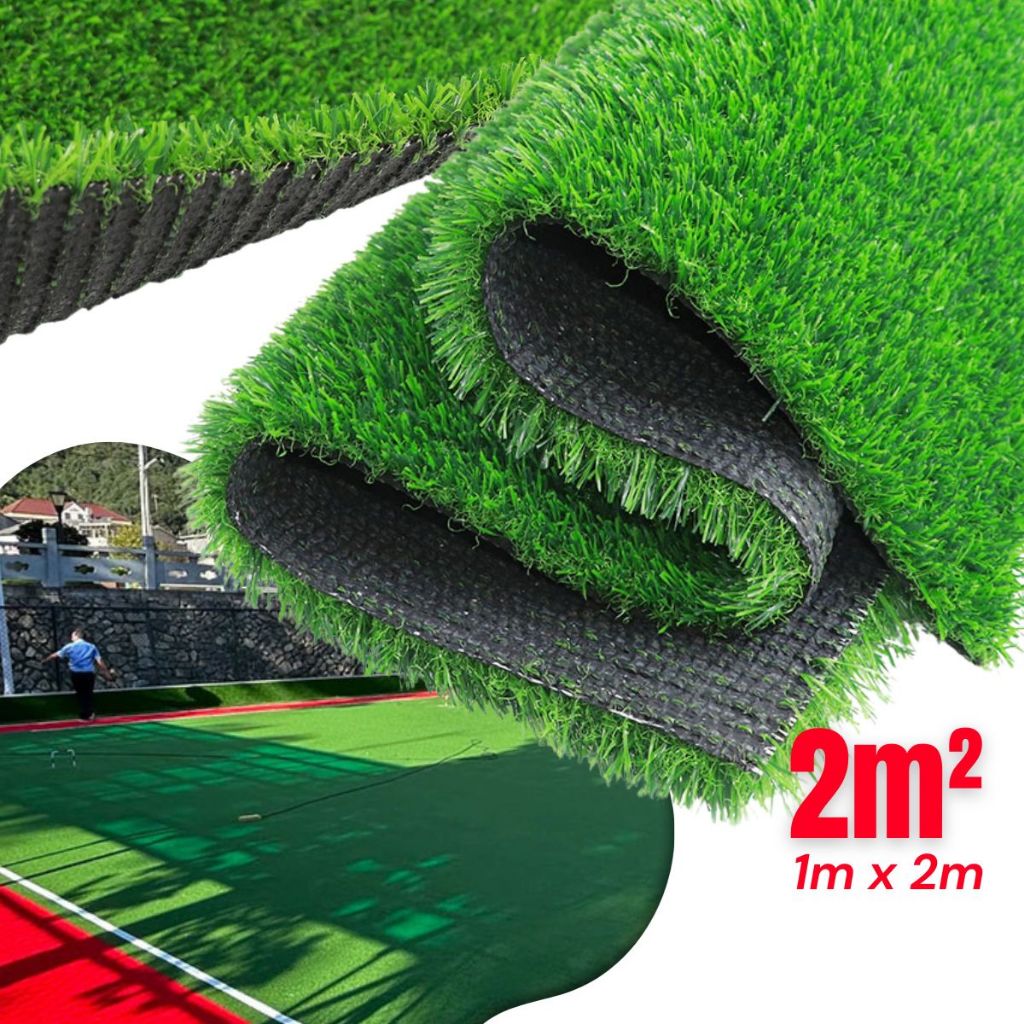Grama Sintética 20mm Artificial Tapete Semelhante Natural 2M² (1m x 2m) Fácil Instalação