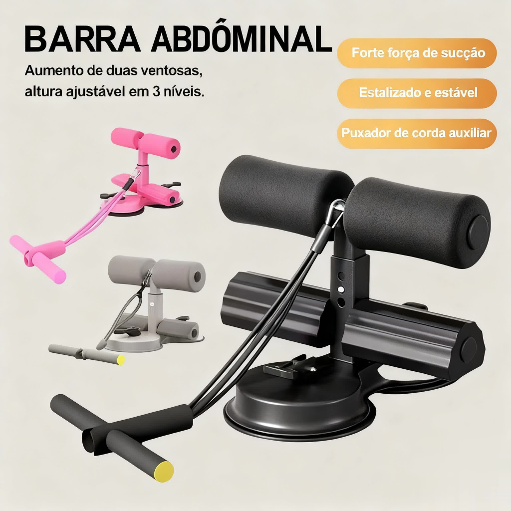 HEROI unissex ventosa  Barra Abdominal , 3 Níveis, Ventosa Forte, Corda Resistência - Cinza em Oferta na Shopee