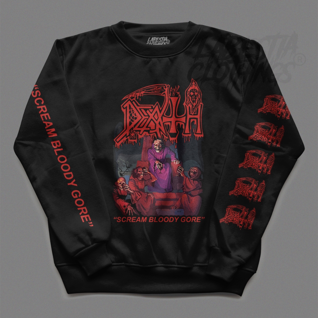 Moletom  Banda Death Blusa Gola Careca Estampado Estilo Metal em Vários Tamanhos