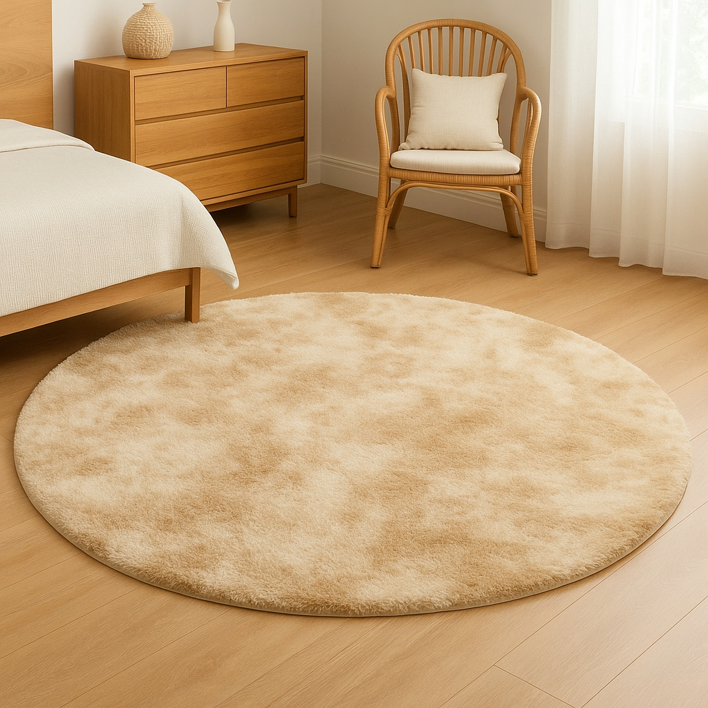 Tapete Redondo Felpudo Peludo Grande 1 Metro Sala e Quarto luxo