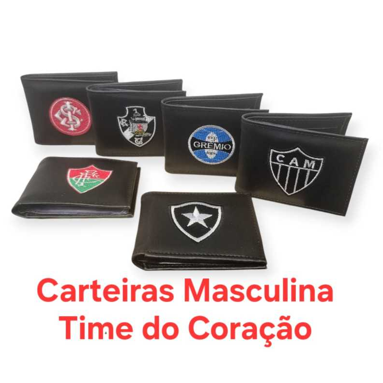 Carteiras Masculina, Modelo Slim, Time do Coração, Corinthians, Palmeiras, Santos, Vasco, Botafogo em Oferta na Shopee