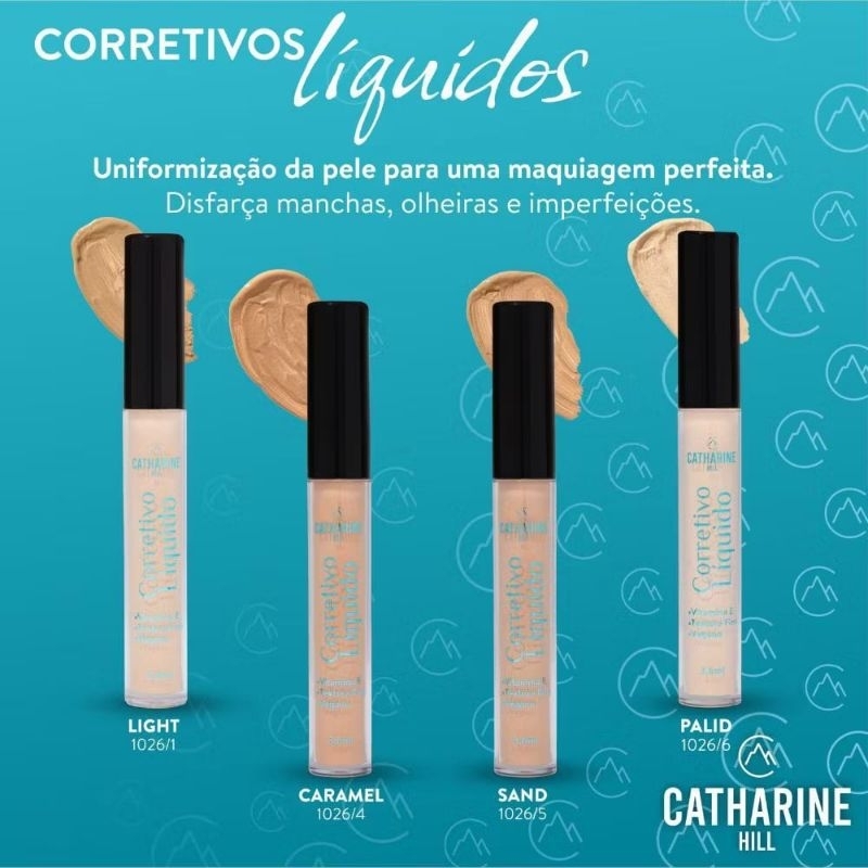 Corretivo Líquido Facial Média Cobertura Matte Fluid Concealer - Catharine Hill em Oferta na Shopee