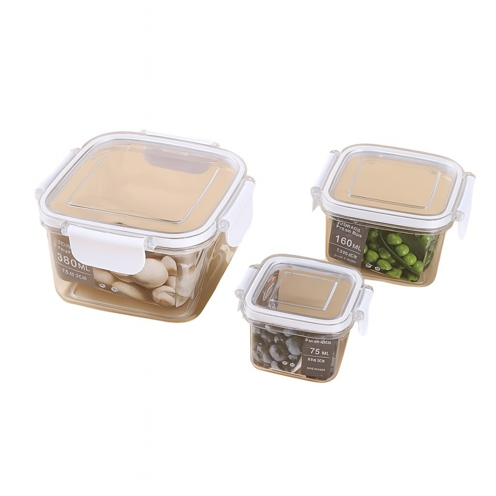 🍱✨Kit 3 Recipiente Hermetico Quadrado Silicone Vedacao Organizador Cozinha