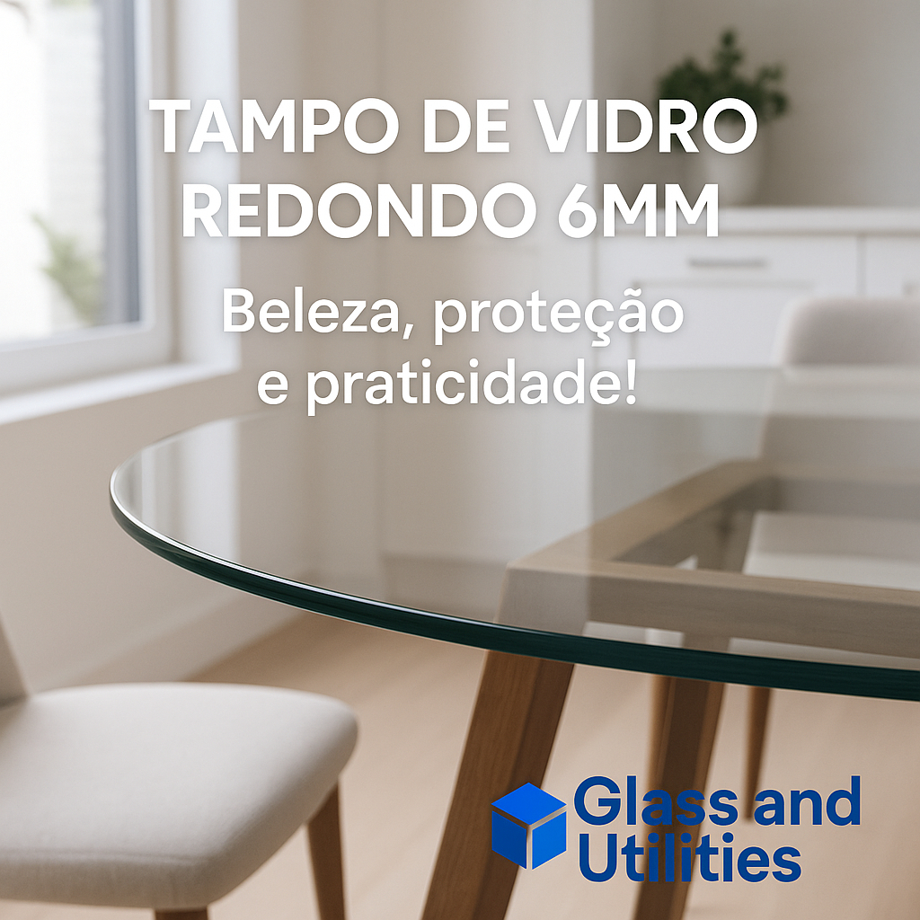 Tampo 30cm Redondo de vidro 6mm lapidado e polido. ideal para mesa (Bistrô), mesa de centro e mesa. em Oferta na Shopee
