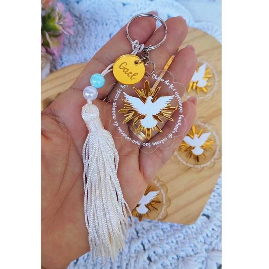 CHAVEIROS EM ACRÍLICO PERSONALIZADO LEMBRANCINHA PARA BATIZADO, LEMBRANCINHA