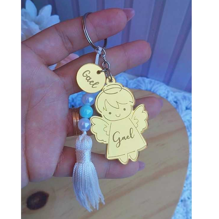 CHAVEIROS EM ACRÍLICO PERSONALIZADO LEMBRANCINHA PARA BATIZADO, ANJINHO LEMBRANCINHA