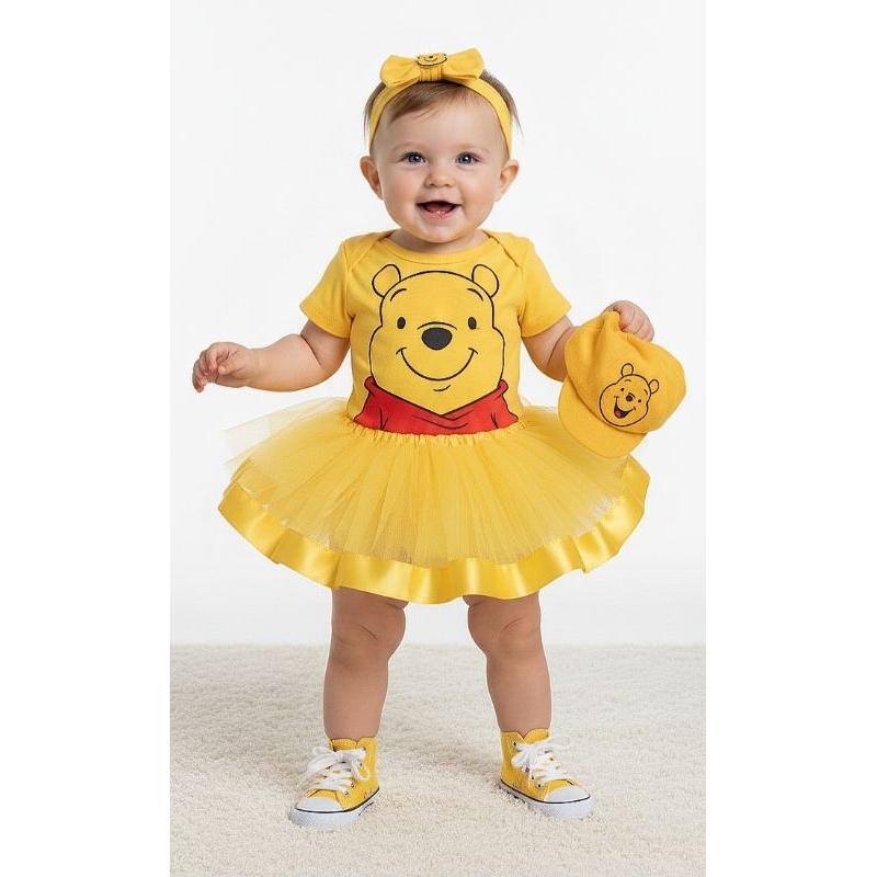 Body Temático Ursinho Pooh,mesversário bebê,festa ou evento em Oferta na Shopee