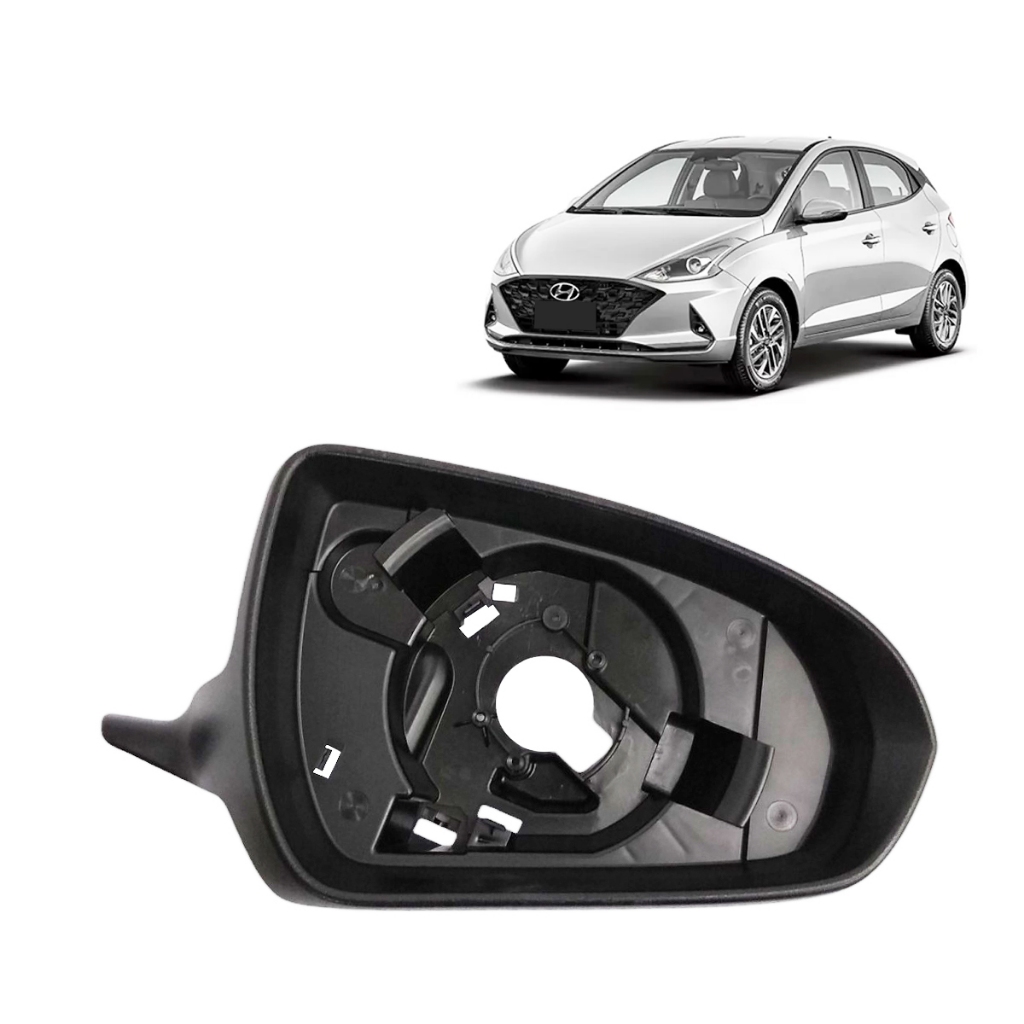 Aro Moldura Retrovisor Hyundai Hb20 20/25 Com Furo Original Dir.
