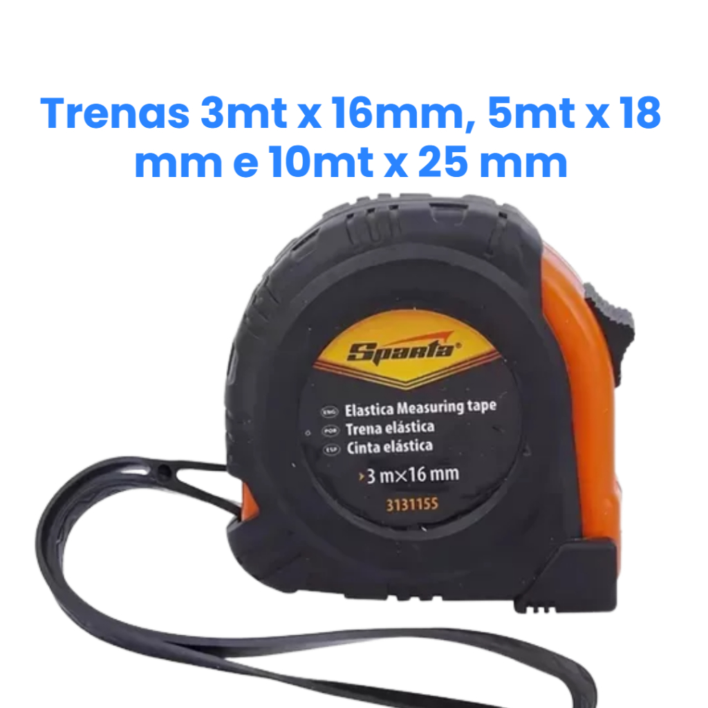 Trena de Aço Emborrachada 3Mt x 16mm 5Mt x 18mm ou 10Mt x 25mm Metros SPARTA Fita Métrica Construção Obra Profissional em Oferta na Shopee