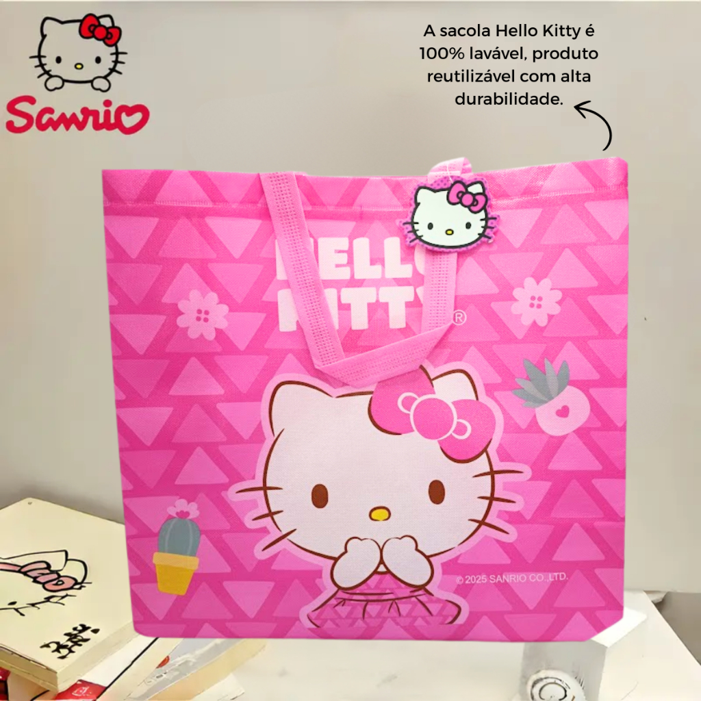 Hello Kitty sacola EcoBag  Perfeita Compras Praia coisas da hello kitty acessório