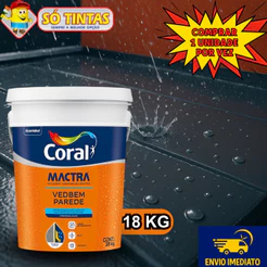 Tinta Borracha Liquida Impermeabilizante Emborrachada Coral Mactra 18kg / ST 18kg Veda Telha