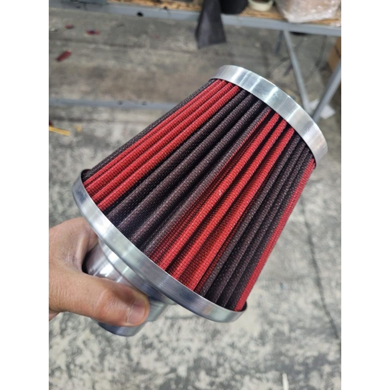 FILTRO DE AR ESPORTIVO MONO FLUXO GRANDE + ABRAÇADEIRA em Oferta na Shopee