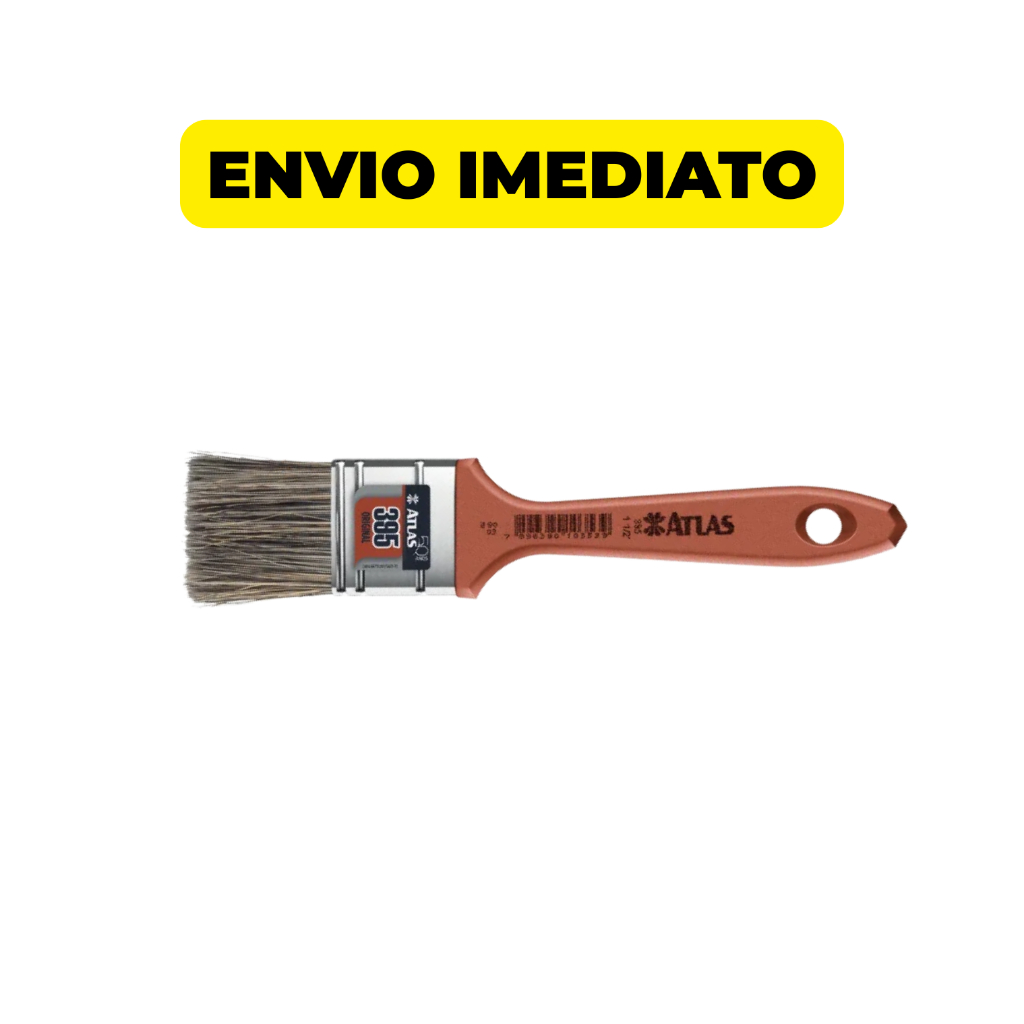 Trincha Pincel Atlas 395 Profissional 1.1/2" Acabamento Fino Esmalte e Verniz