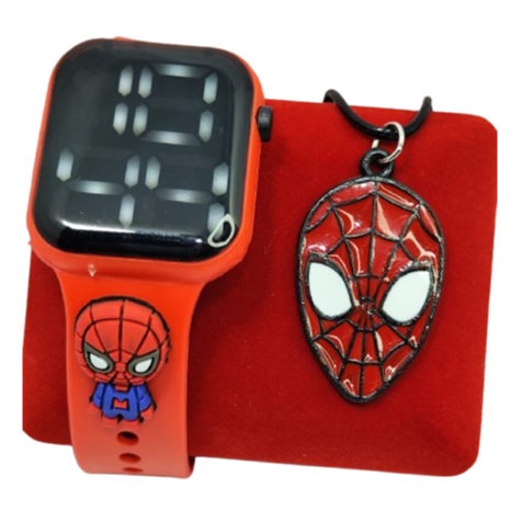 Kit Moda LED Colar  Relógio Crianças Dos Desenhos Animados Digital Esportes À Prova Água Meninos Unissex