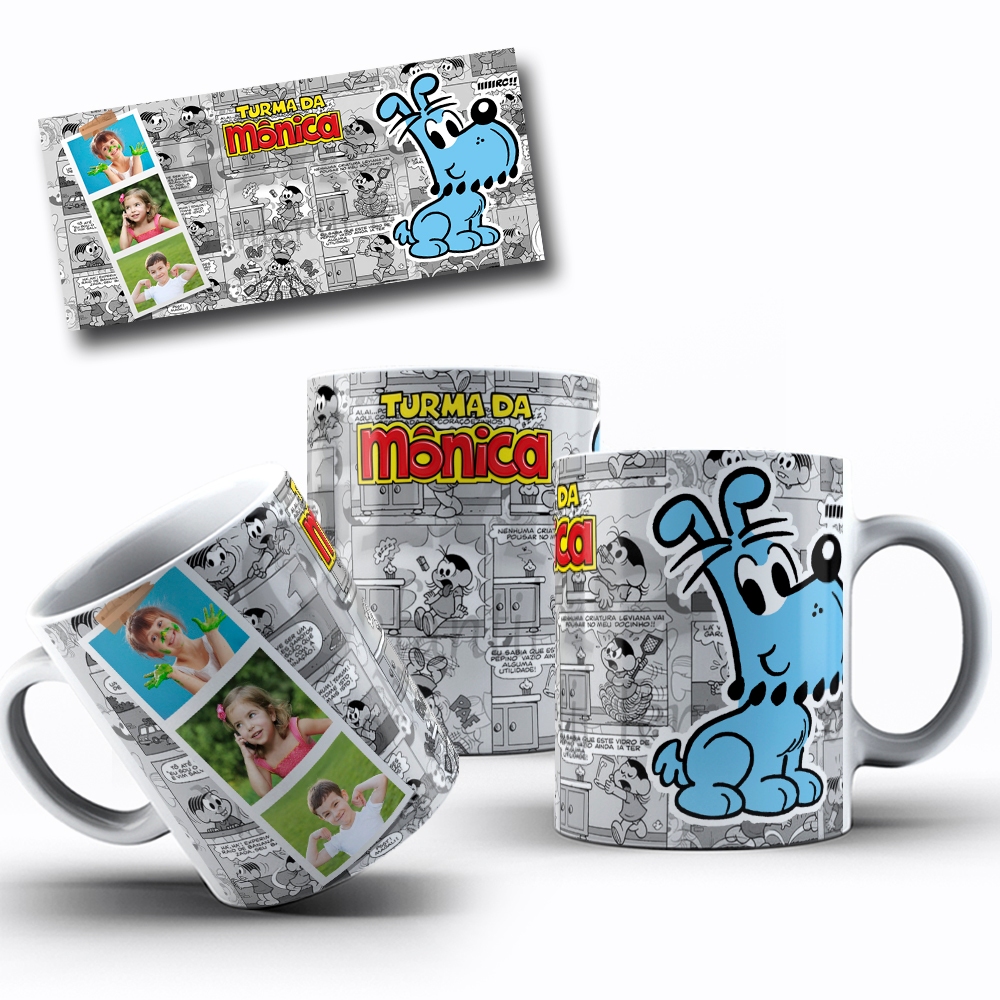 Caneca Infantil Turma da Monica com foto, Copo Infantil, Caneca, Brinquedo Infantil