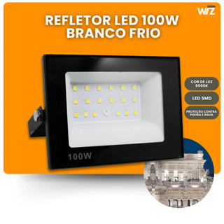 Refletor Led 100w Holofote Bivolt Prova D'água Ip66 Luz Forte Branco Frio 6000K em Oferta na Shopee