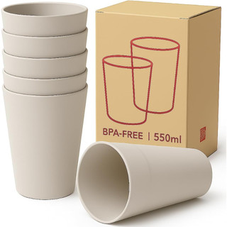 Kit 6 Copos Plásticos BPA-Free 550ml Seguro para Micro-ondas Crianças ENVIO IMEDIATO