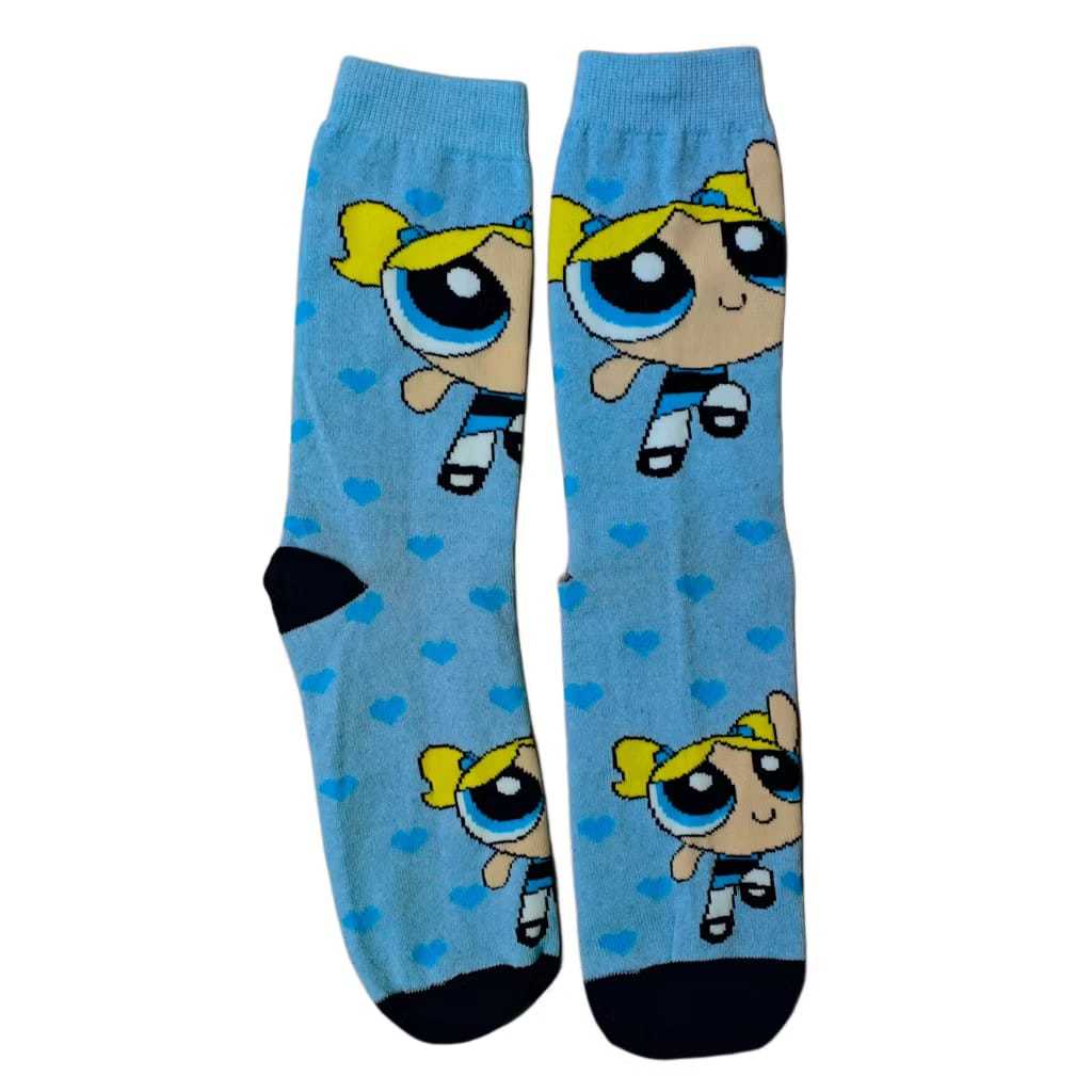 Meias Meninas Super Poderosas Cano Longo Algodão