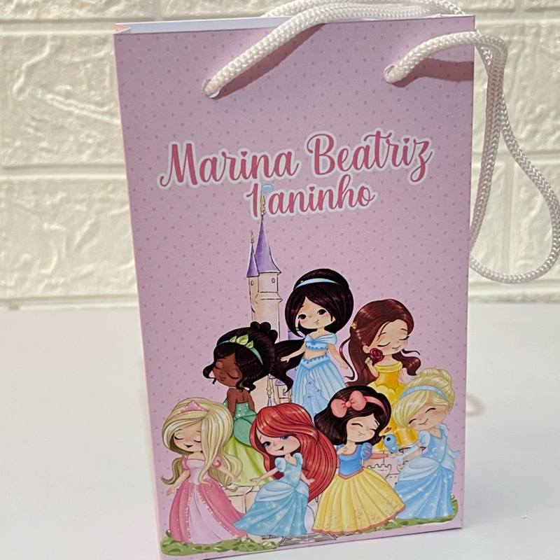 Sacolinhas Princesas Cute Baby –PEGUE E MONTE Lembracinha Personalizada de Festa / Bolsinha personalizada Princesas Cute