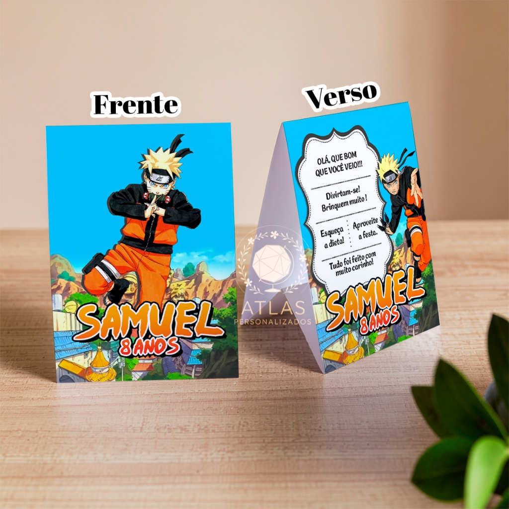 Kit Plaquinhas de agradecimento - Centro de mesa (Naruto adolescente) em Oferta na Shopee