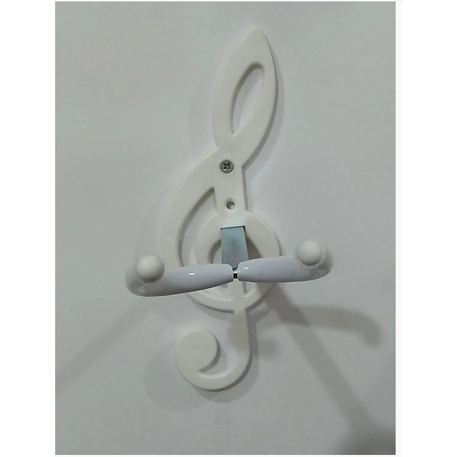 Suporte de Parede para Violão, Guitarra e Instrumentos Musicais – Kit com 3 Peças, BRANCO