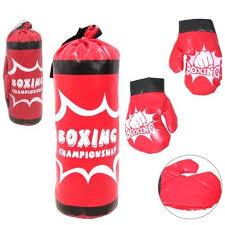 Saco De Pancada Infantil Boxe Brinquedo Boxeador Com Luva