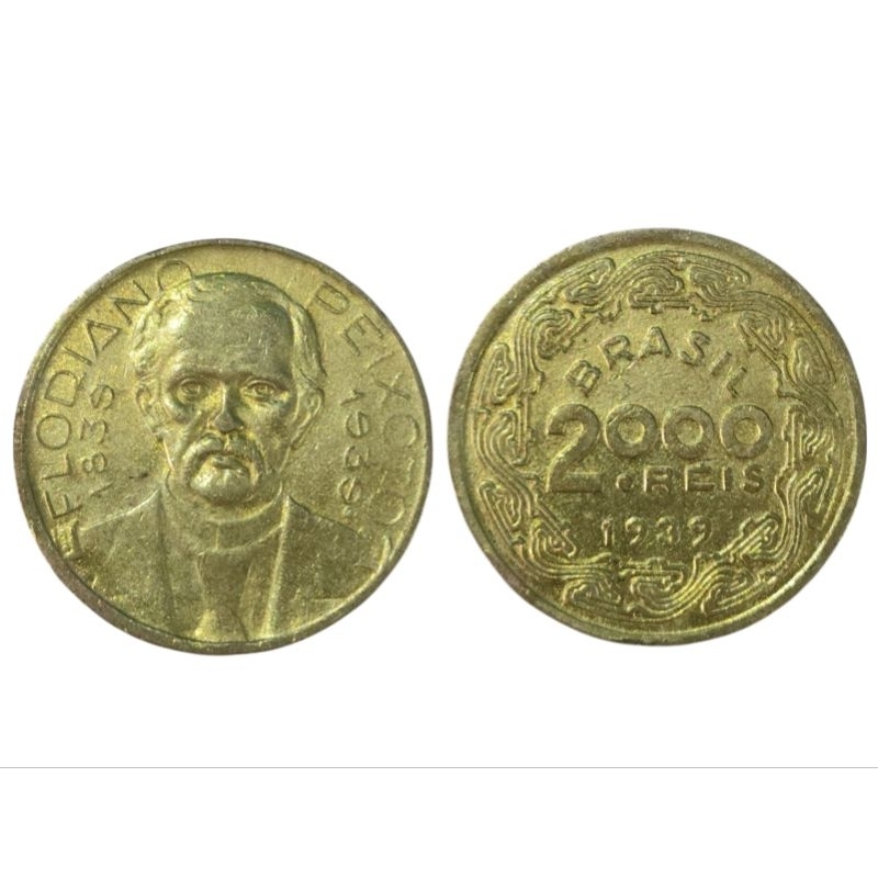 MOEDA DE 2000 RÉIS 1939 EM EXCELENTE ESTADO DE CONSERVAÇÃO.