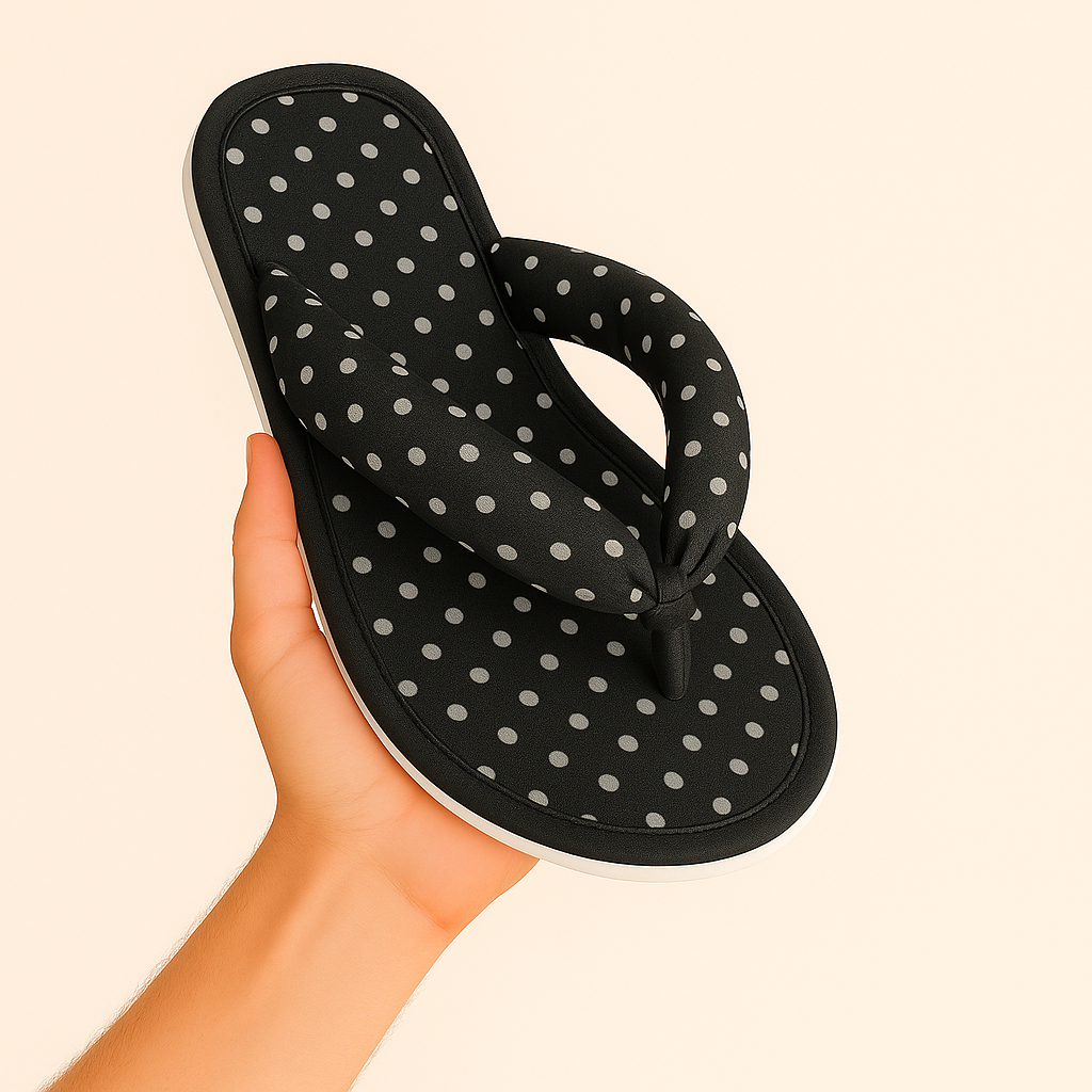 Chinelo de Quarto de dedo Poa Preto Feminino Pantufa Clothslippers Presente/Manicure/Maternidade