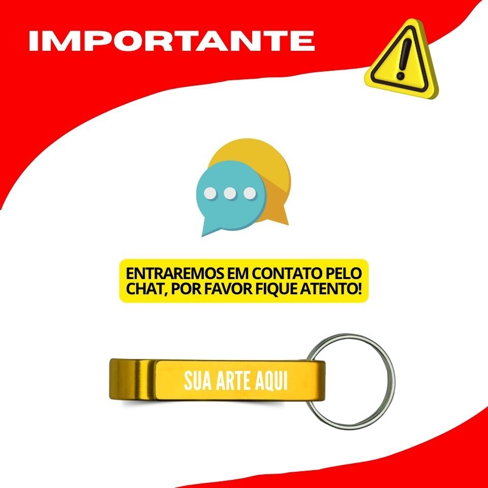 100 Chaveiros Abridor Garrafas Latas Personalizados Brindes Cor Prata