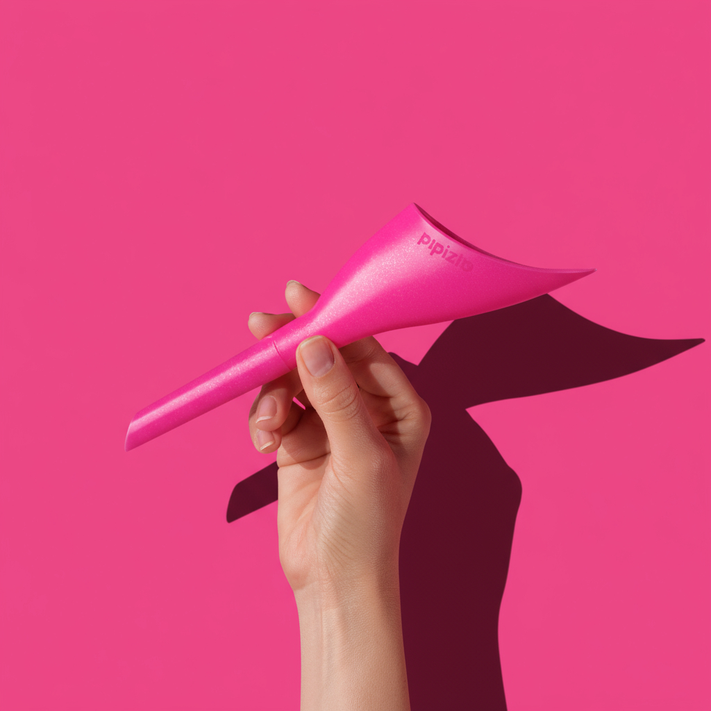 Pipizito Funil Urinário Reutilizável - Rosa com Glitter