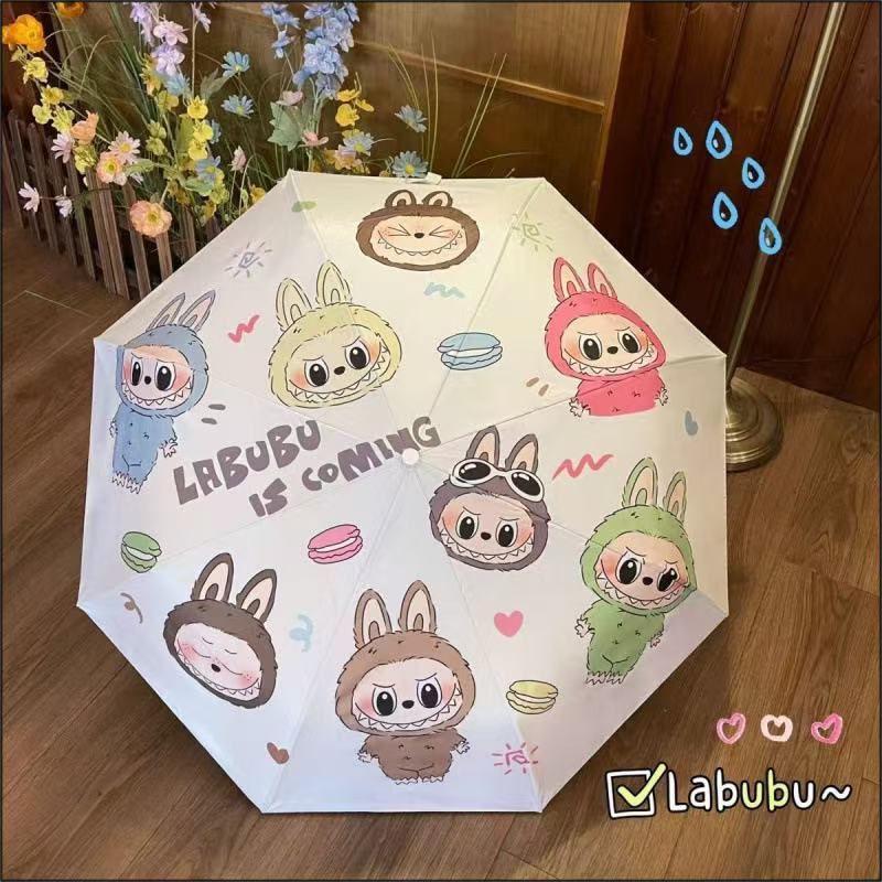 Guarda-Chuva Infantil estampado Labubu Com Aproximadamente 65 Cm em Oferta na Shopee