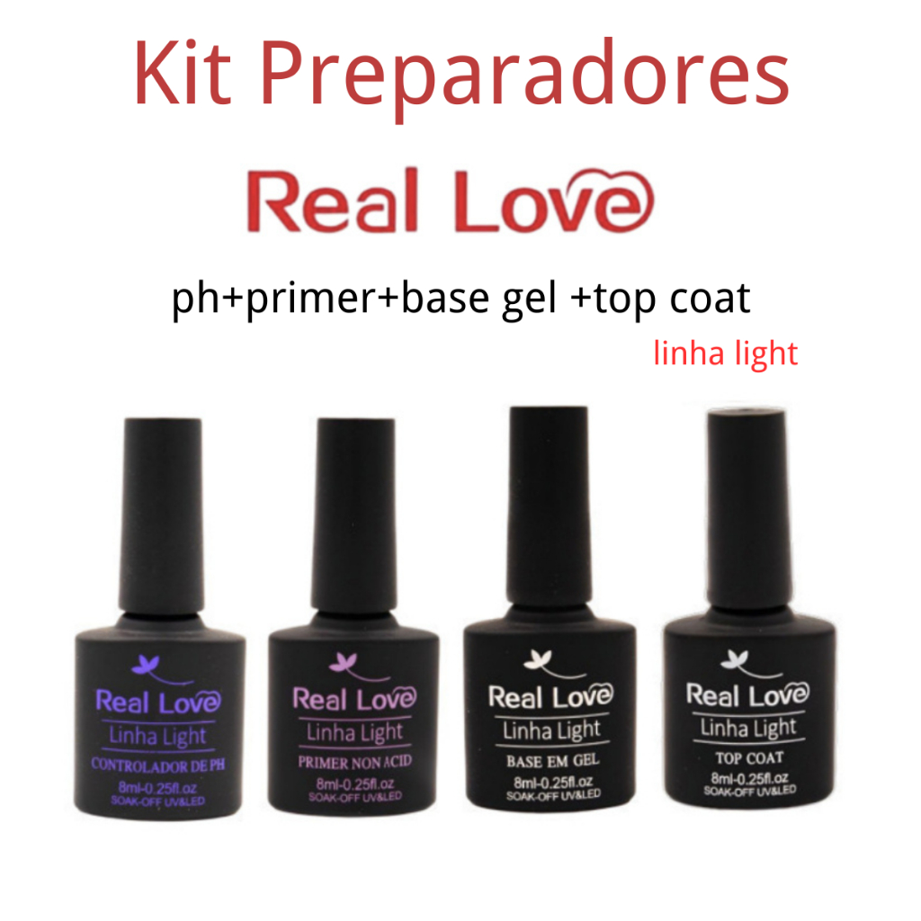Kit de Preparadores Real Love - 4 unidades em Oferta na Shopee