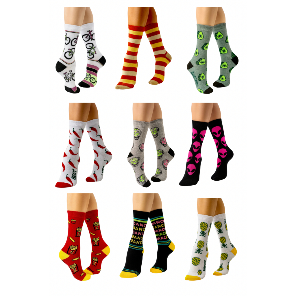 Kit Com 10 Meias Divertidas Unisex Malhar Caminhar DIa Dia OFERTA