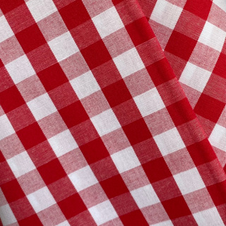 Tecido Tricoline Xadrez Médio 20xm Fio Tinto Vichy VERMELHO 100% Algodão em Oferta na Shopee