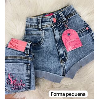 Short Jeans Feminino Sal e Pimenta Pimenta Original Mom Cintura Alta com Lycra em Oferta na Shopee