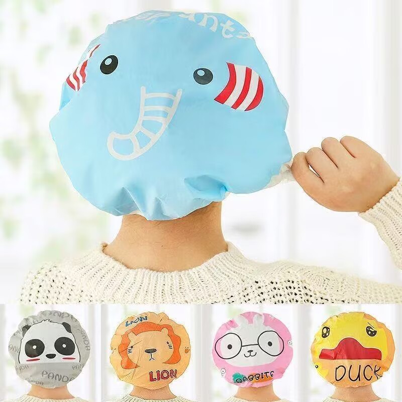Toucas de Banho Kids Impermeável Infantil Estampas Sortidas Plástica Desenho animal