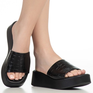 Sandália Feminina Tamanco Plataforma Flatform Slide Casual Moderna GiGiL em Oferta na Shopee