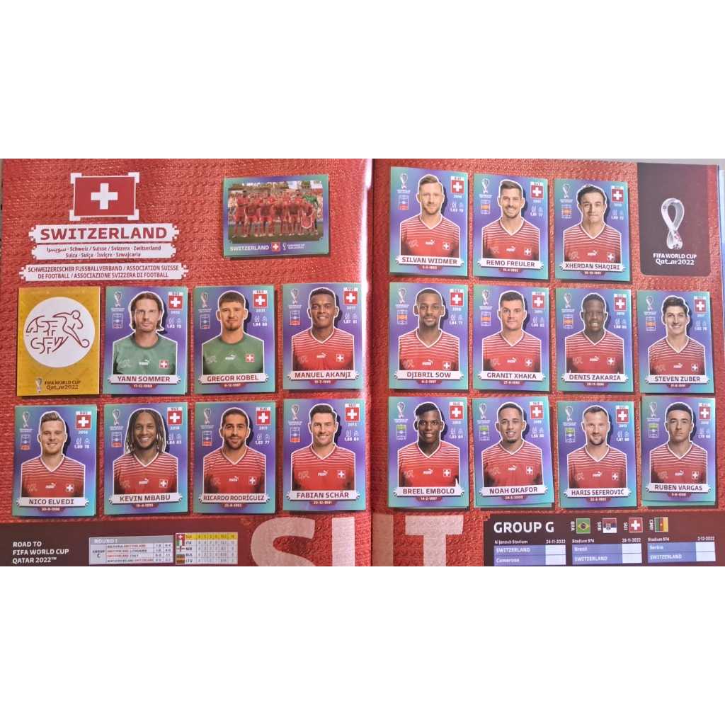 SUIÇA FIGURINHAS COPA DO MUNDO 2022 ( VENDA POR UNIDADE )