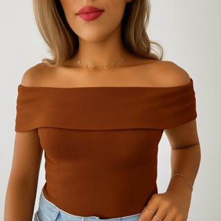 Blusinha Elegante Tomara que caia Blusa Canelada Ombro a Ombro Feminina Premium P M G GG Preto Bege Marrom em Oferta na Shopee