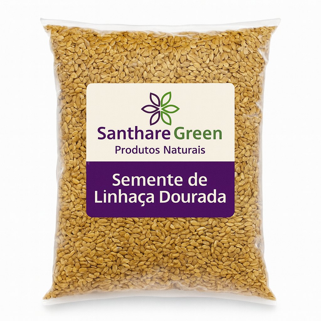 Semente de Linhaça Dourada Premium 1Kg | Santhare Green 🌾 Natural, Pura e Versátil em Oferta na Shopee