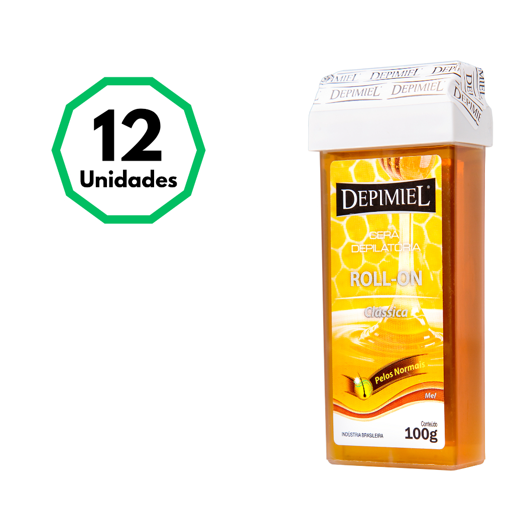 Kit 12 Unidades Cera Depilatória Roll-On Clássica Depimiel 100g