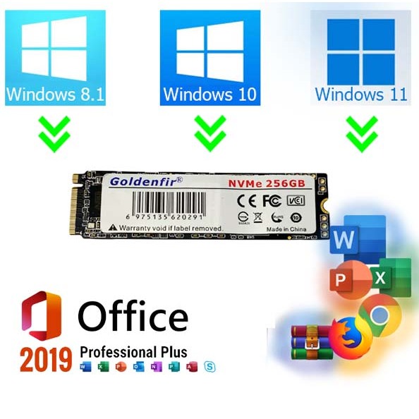 Ssd Goldenfir 256GB - 512GB - 1TB - M2 Nvme 3.0  Com Windows e Office