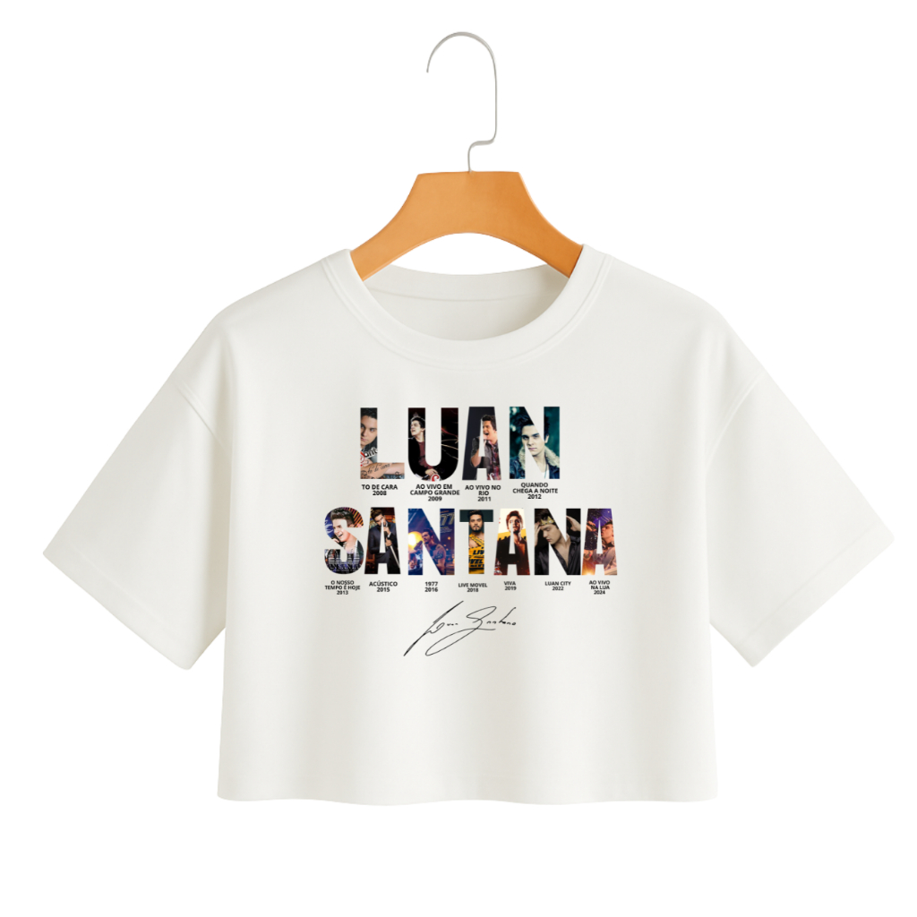 BLUSA CROPPED FEMININO LUAN SANTANA ASSINATURA ROUPA SHOW SERTANEJO