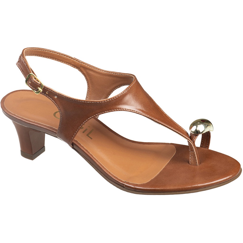 Sandália Feminina Tira Thong de Dedo Ring Toe Detalhe Metalizado Salto Médio Confortável GiGiL em Oferta na Shopee