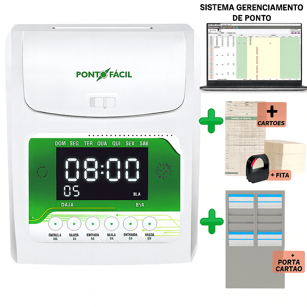 Kit Cartográfico Relogio Ponto Evo Ponto Facil  + sirene