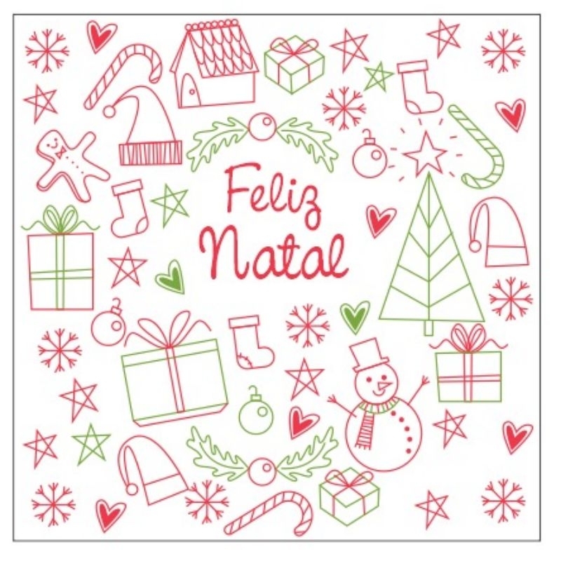 Papel Manteiga feliz Natal 15x15 cm 200 unid