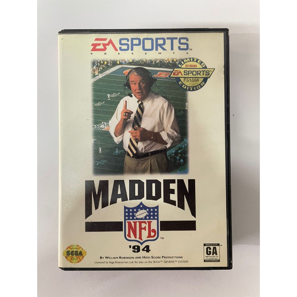 Madden Nfl 94 Mega Drive Sega Genesis Jogo Original Cartucho com Caixa e Manual - Raridade! Edição colecionador